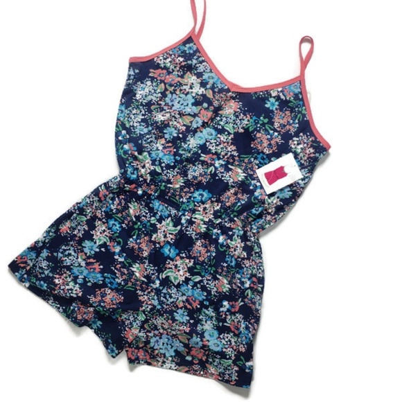 Floral Romper One Piece Shorts Outfit Sleep PJ - Picture 5 of 8